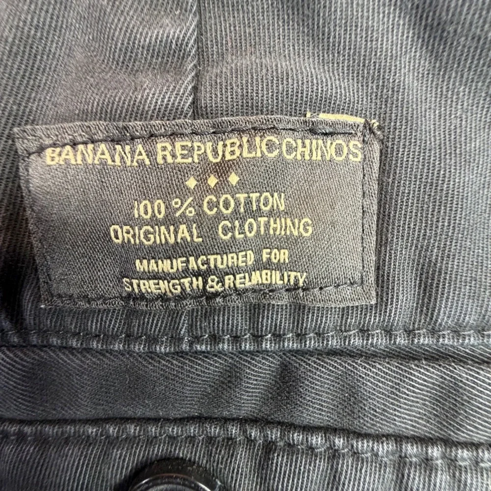 Banana Republic Gavin Chino Pants Mens 32x30 Black Straight Fit Cotton Inseam 29